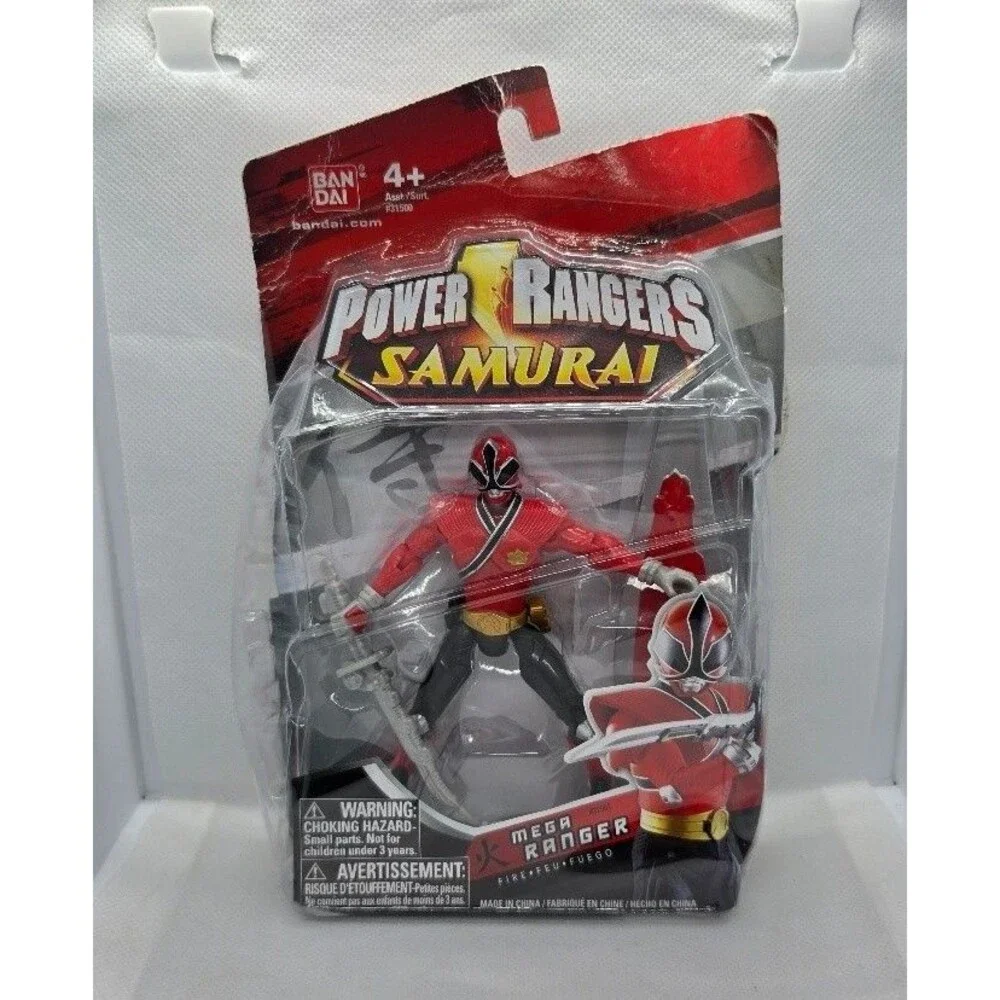 Lot of 2 Bandai Power Rangers Red Ranger Mighty Morphin Samurai